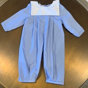 Blue and White Romper